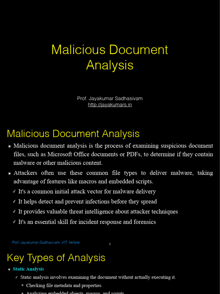 Malicious Document Analysis Guide | PDF | Malware | Phishing