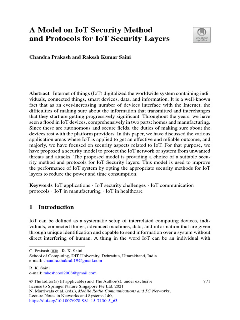 IoT Security Model and Protocols Guide | PDF | Internet Of Things ...