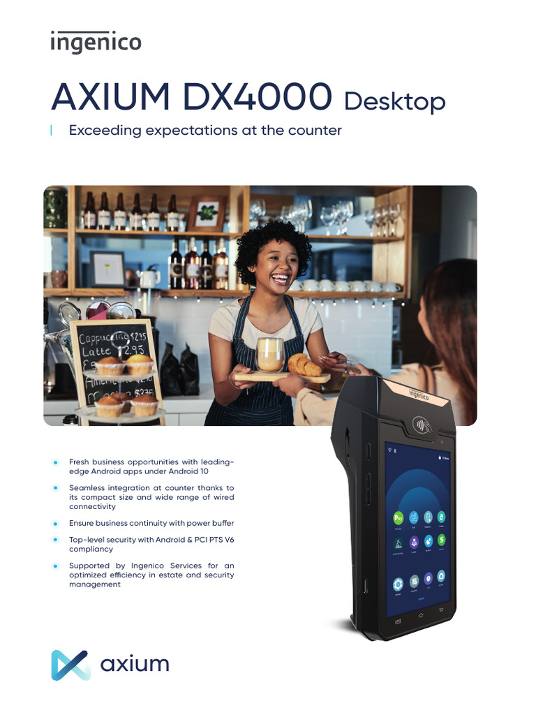 AXIUM DX4000 Desktop Payment Terminal | PDF | Emv | Android (Operating ...