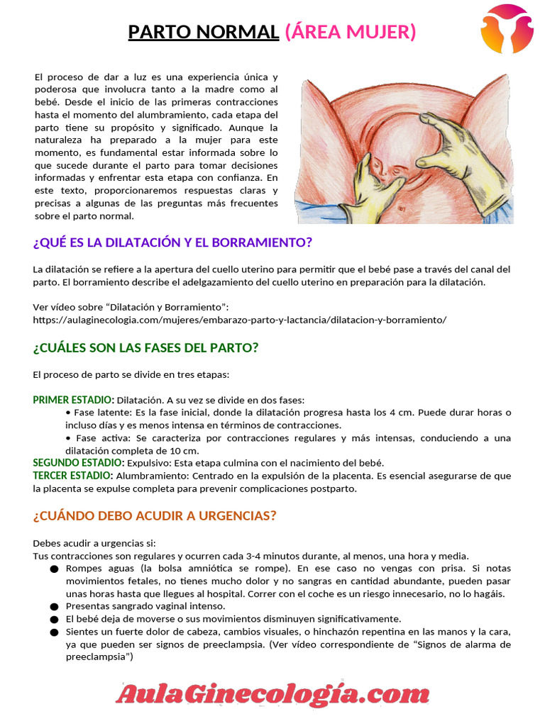 Fases y Urgencias del Parto Normal | PDF | Parto | Embarazo humano