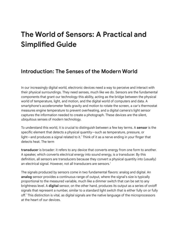 Understanding Sensor Technology Basics | PDF | Electricity | Electrical ...