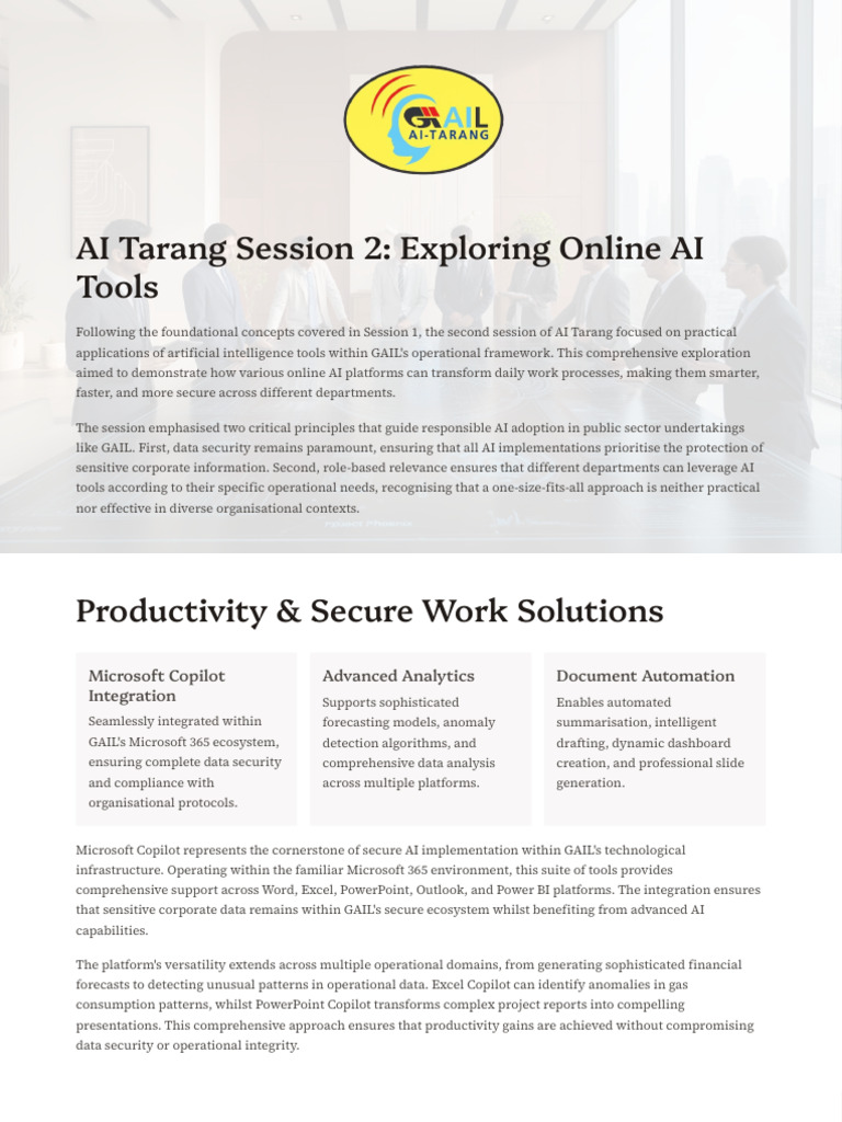 AI Tools for GAIL's Operations | PDF | Artificial Intelligence ...