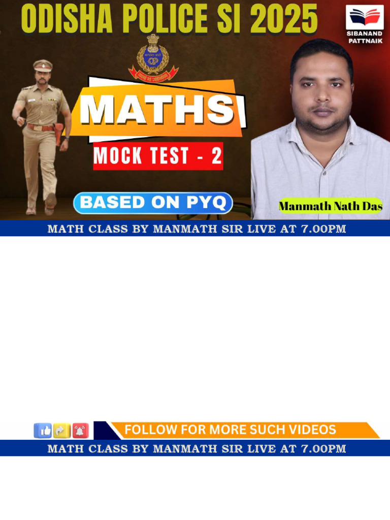 Live Math Class with Manmath Sir at 7 PM | PDF