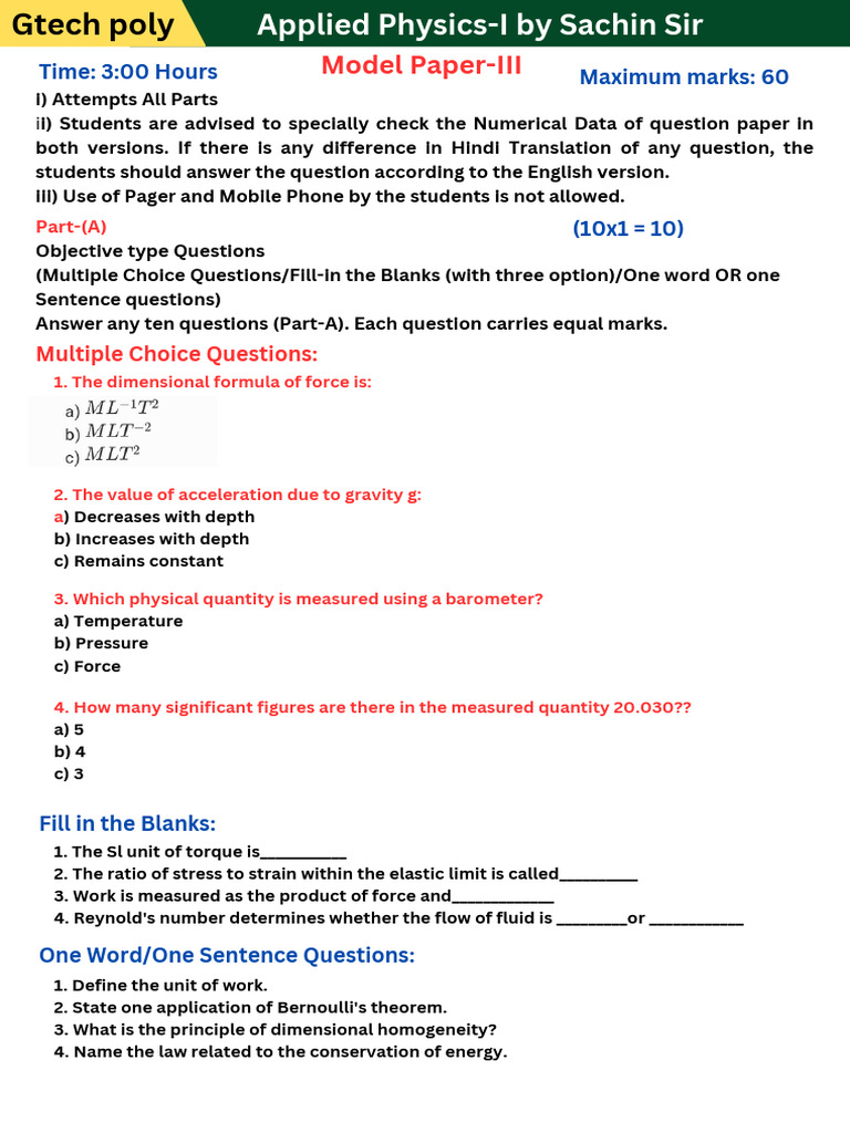 Applied Physics I Model Paper 3 - 96183f2e 1ba1 4572 b86b A1202f1d4d8d ...