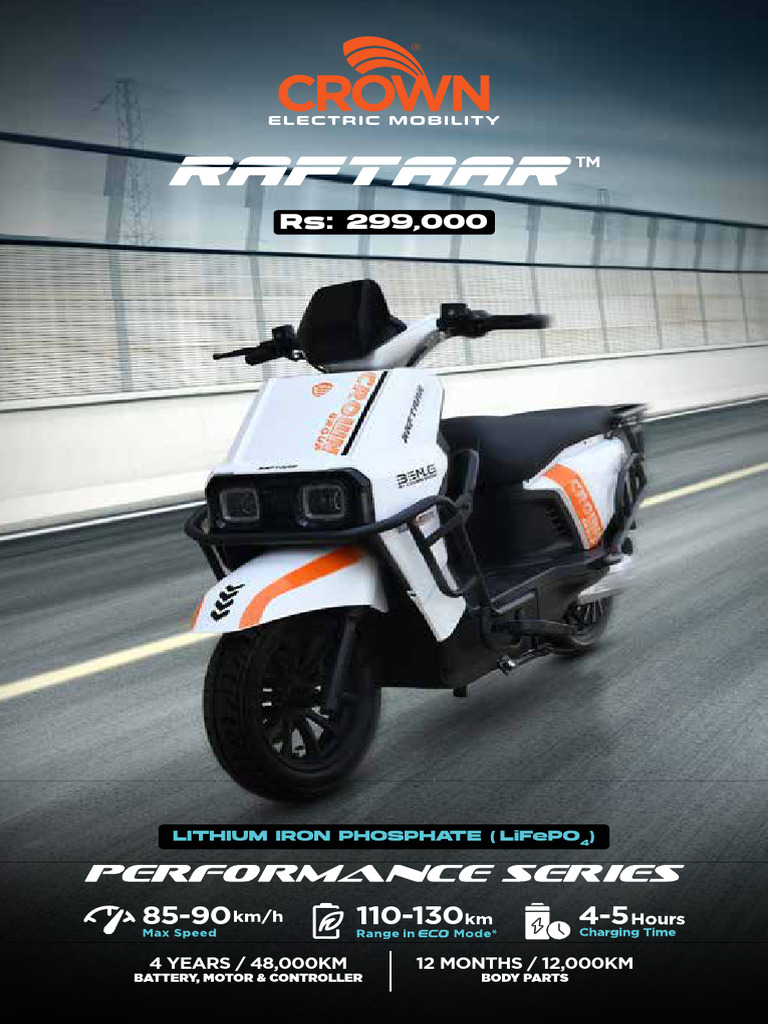 Crown Raftar Electric Scooter Specs | PDF