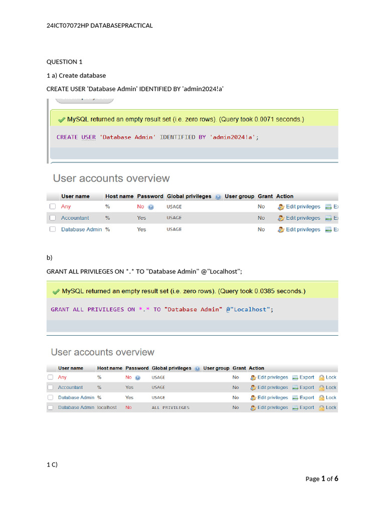 Database Practical: SQL Commands Guide | PDF | Software | Information ...