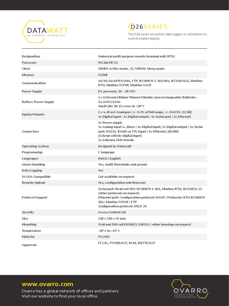 D26-Series Universal Remote Terminal Unit | PDF | Physical Layer ...