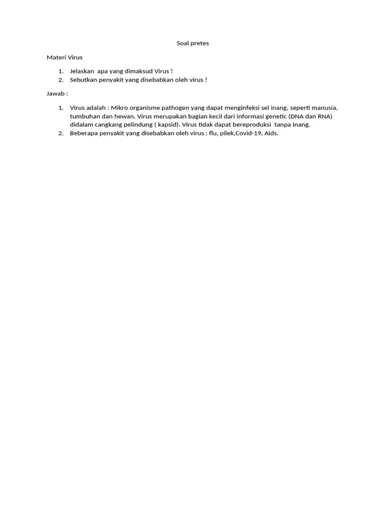 Soal Pretes | PDF