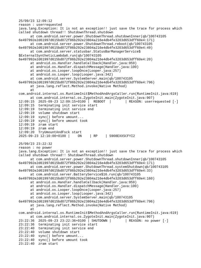 Android Shutdown and Reboot Logs | PDF | Mobile Linux | Operating ...