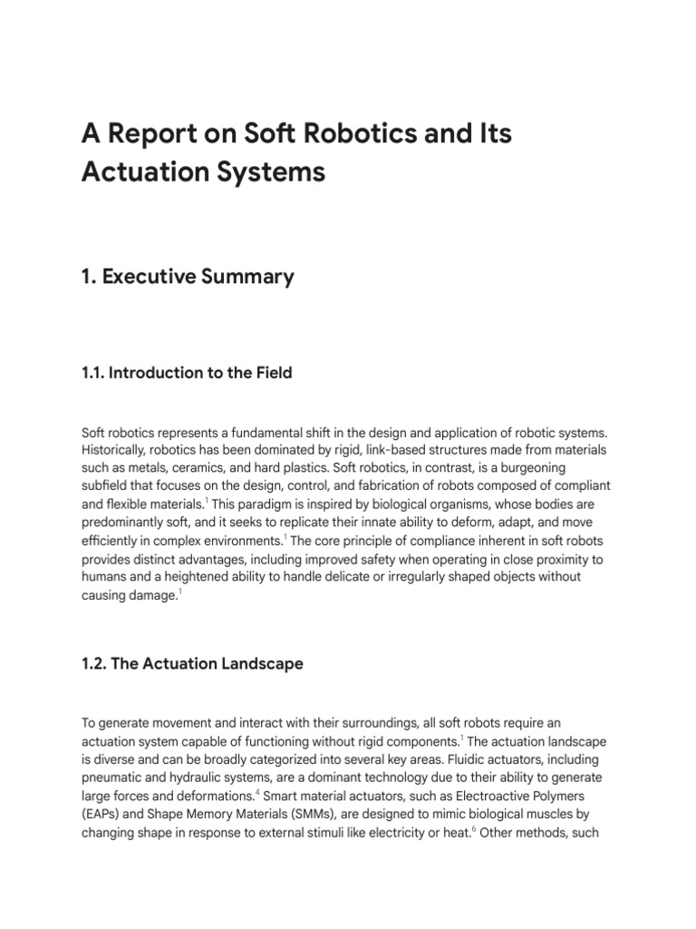 Soft Robotics: Actuation Systems Overview | PDF | Actuator | Robotics