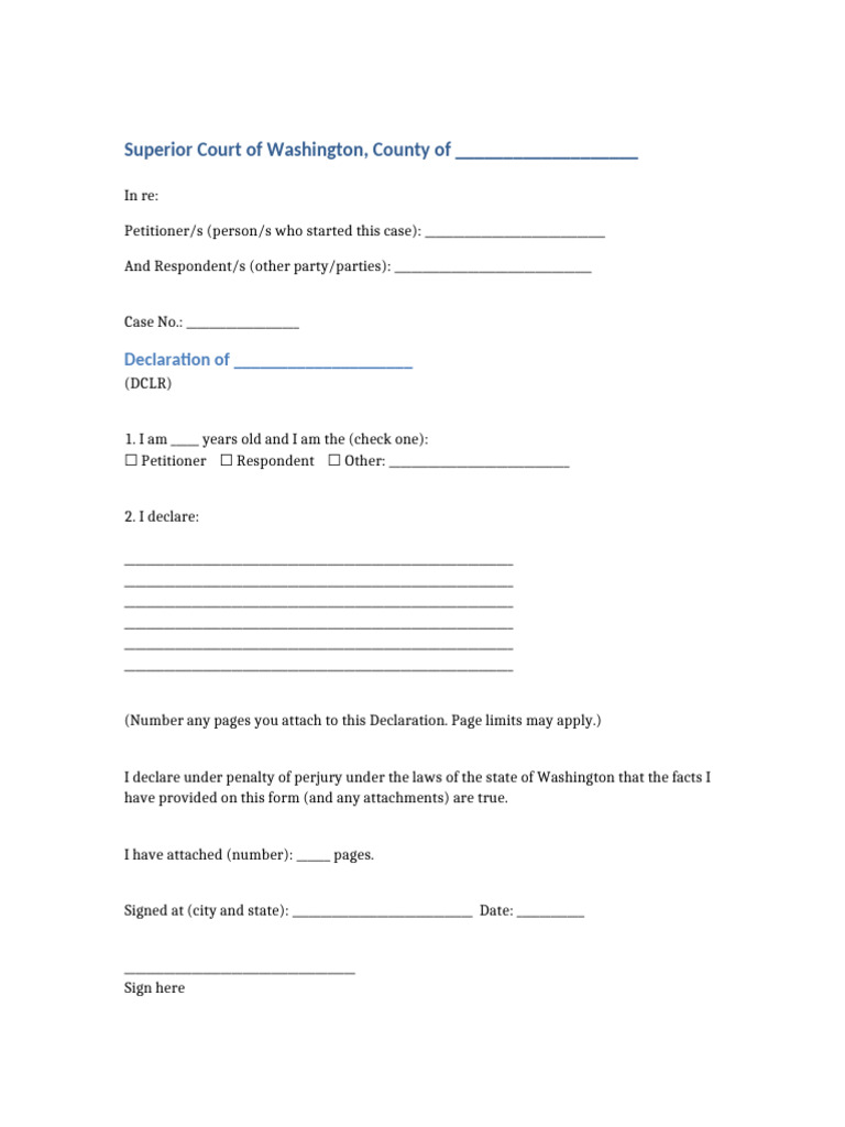 Declaration Fillable 1 | PDF