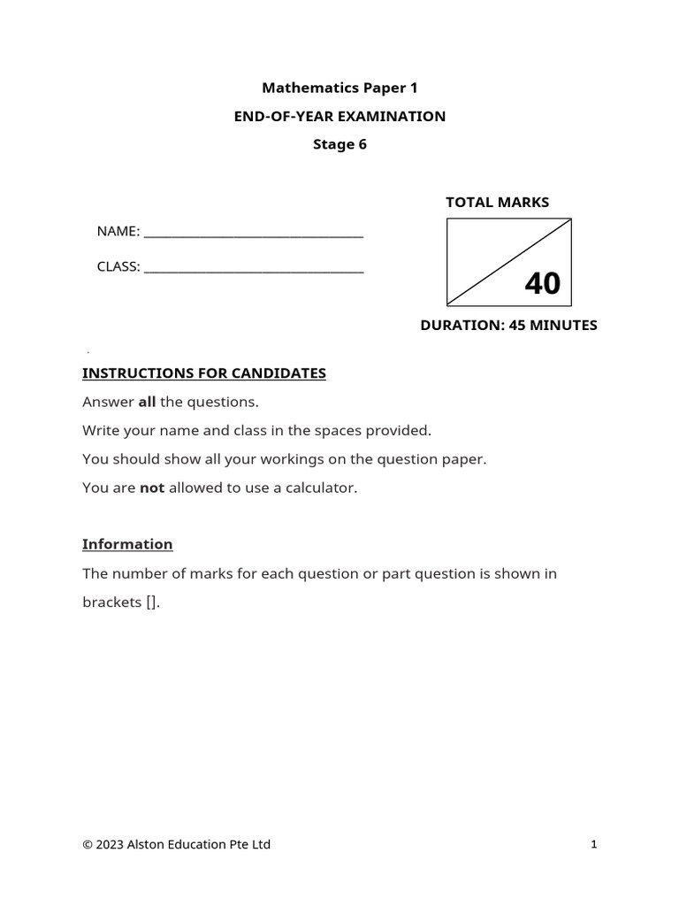 Stage 6 Mathematics Exam Paper | PDF | Mathematics