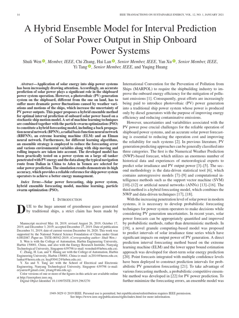 Hybrid Model for Solar Power Prediction | PDF | Forecasting | Applied ...