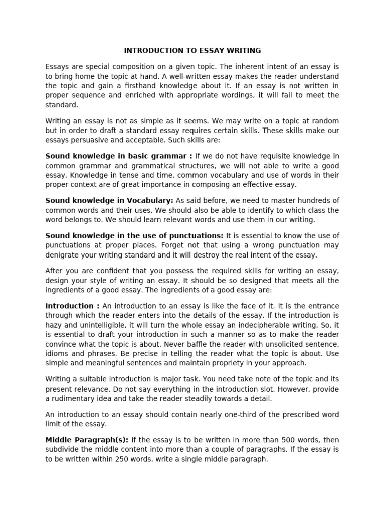 Essay Writing Skills and Structure Guide | PDF | Essays | Knowledge