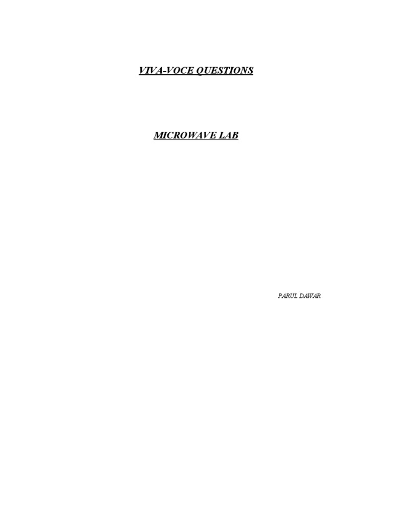 Analysis Of Technical Questions Regarding Microwave Laboratory