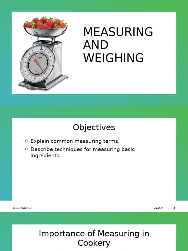 Essential Measuring Techniques in Cooking | PDF | Tablespoon | Weighing ...