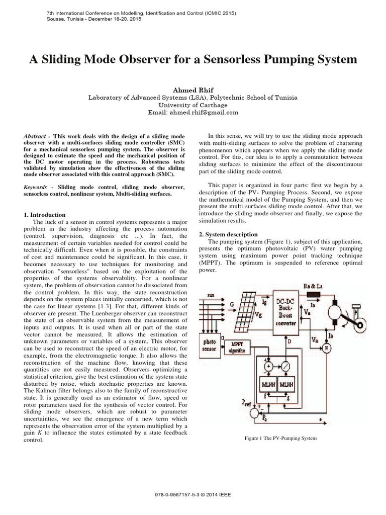 Sliding Mode Observer for Pumping Systems | PDF | Kalman Filter ...