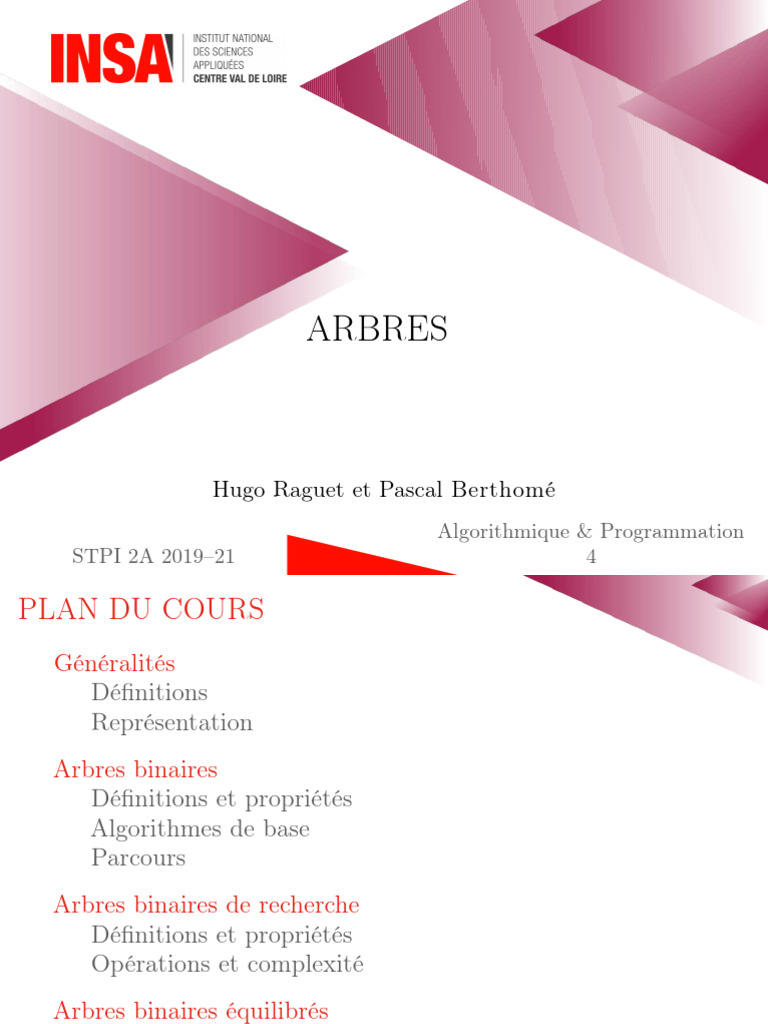Introduction aux arbres en algorithmique | PDF | Algorithmes et ...