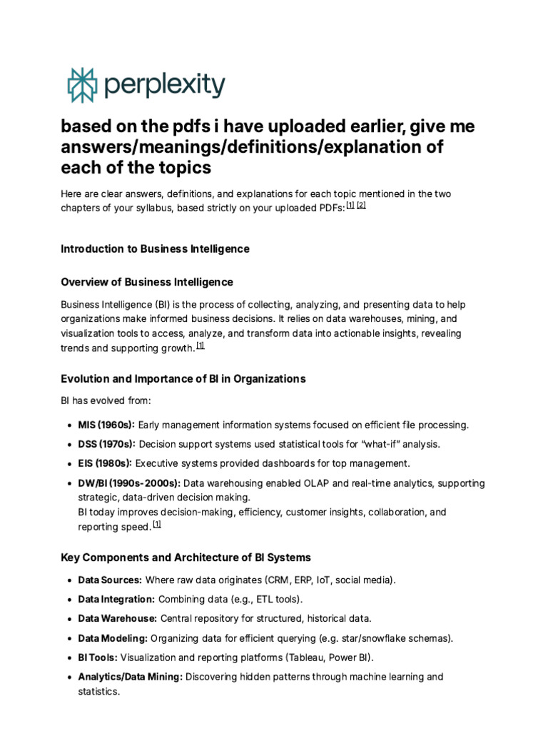 Business Intelligence Overview and Insights | PDF | Business ...