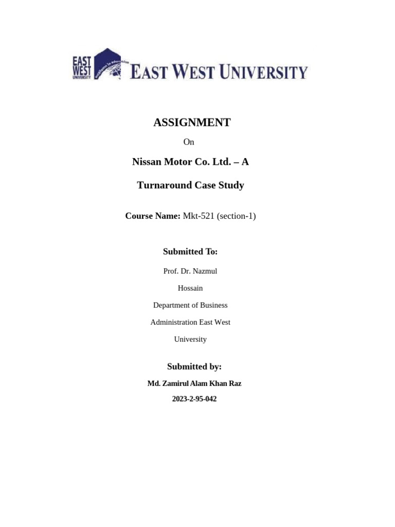 Nissan Turnaround Case Study Analysis | PDF | Nissan | Vehicle Industry