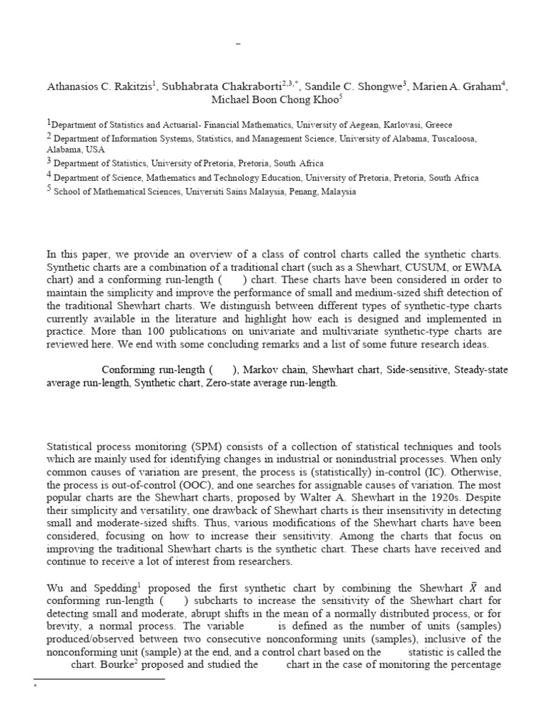 Synthetic Control Chart | PDF | Variance | Normal Distribution