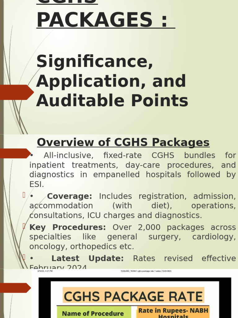 CGHS Package Overview and Compliance | PDF | Hospital | Health Care