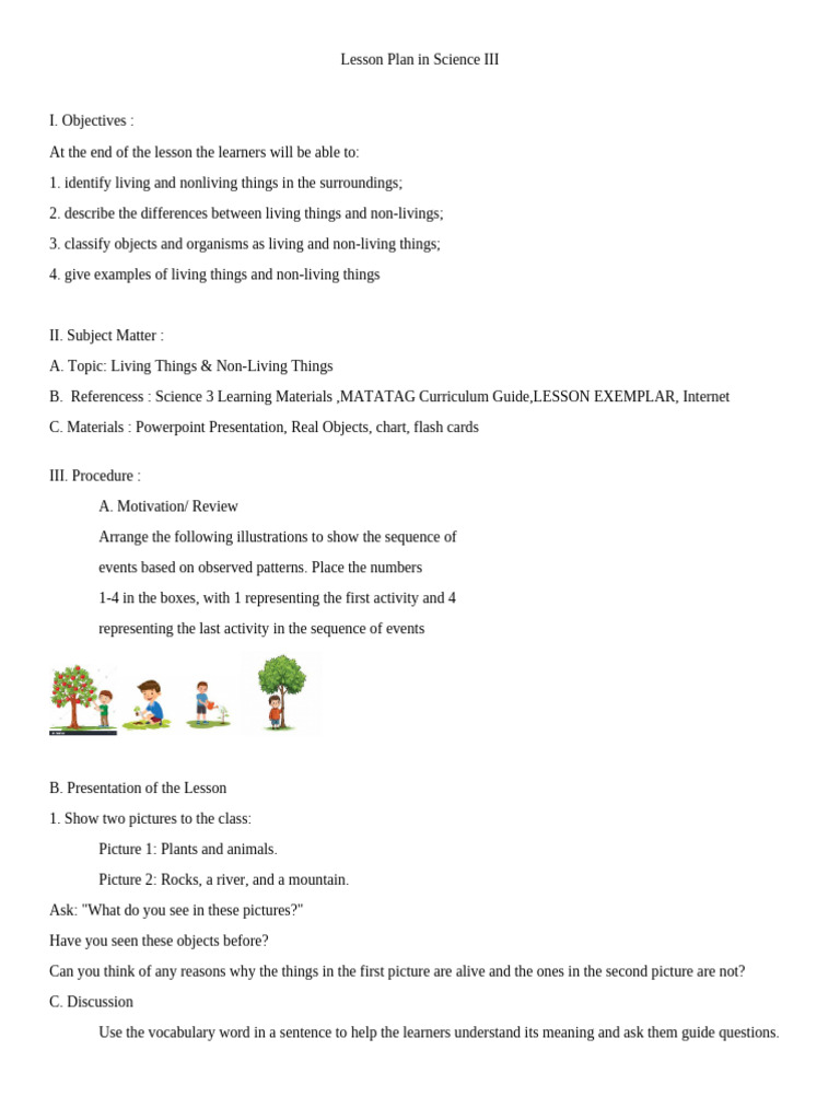 Cot Lesson Plan in Science III | PDF | Lesson Plan | Cognition