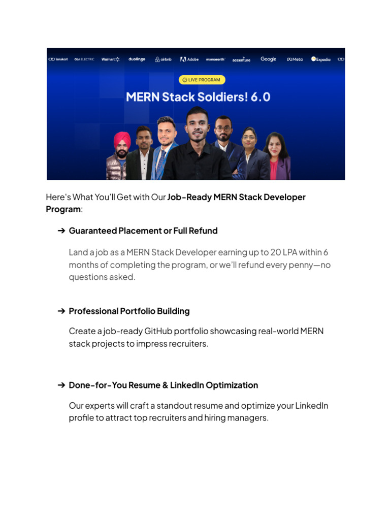 Job-Ready MERN Stack Developer Program | PDF | Systems Architecture ...