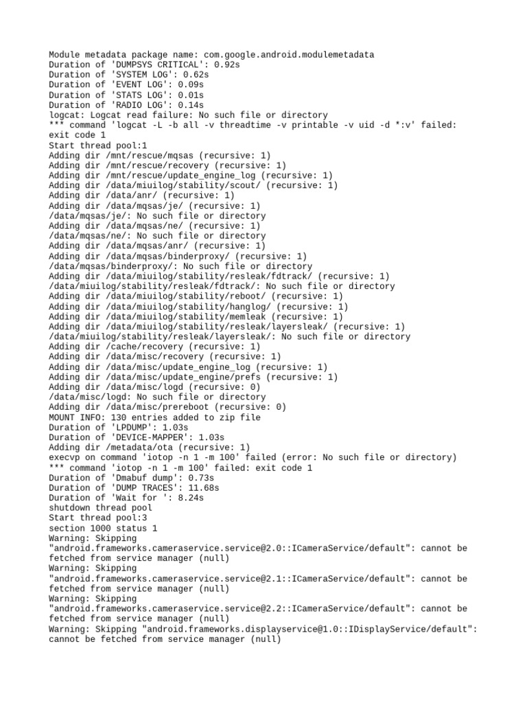 Android Module Metadata Log Analysis | PDF | Software | Software ...