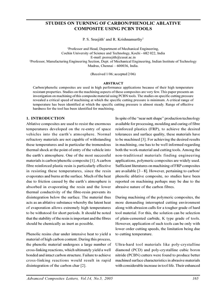 Studies On Turning of CarbonPhenolic Ablative Comp | PDF | Hardness ...