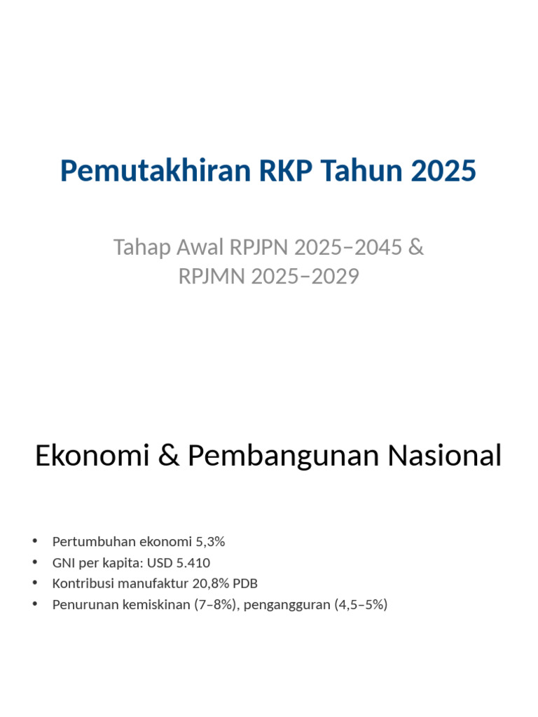 RKP 2025: Strategi Pembangunan Nasional | PDF