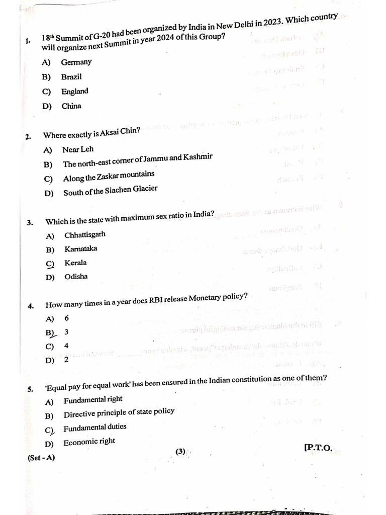 Data Entry Operator Paper 2023 | PDF