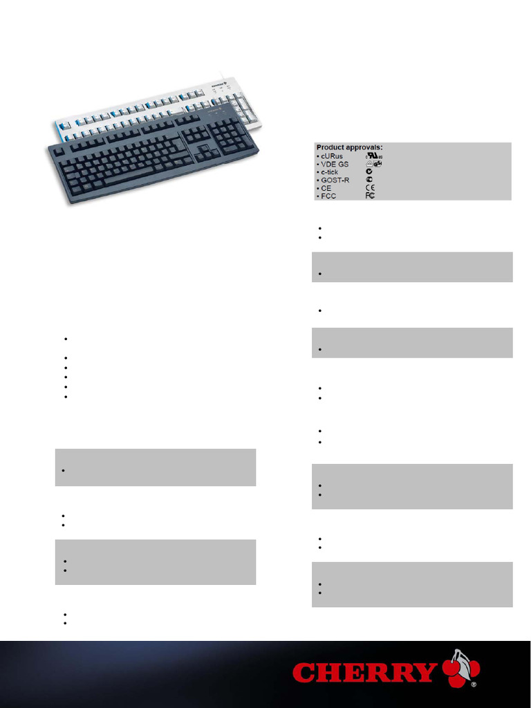 G83-6104 Business Keyboard Specs | PDF | Computer Keyboard | Usb