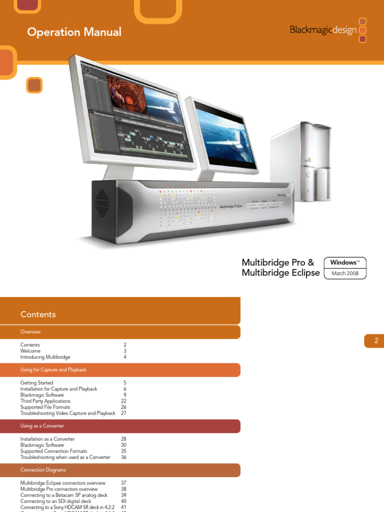 Blackmagic Multibridge Pro 2 Eclipse Brochure | PDF | Video | High ...