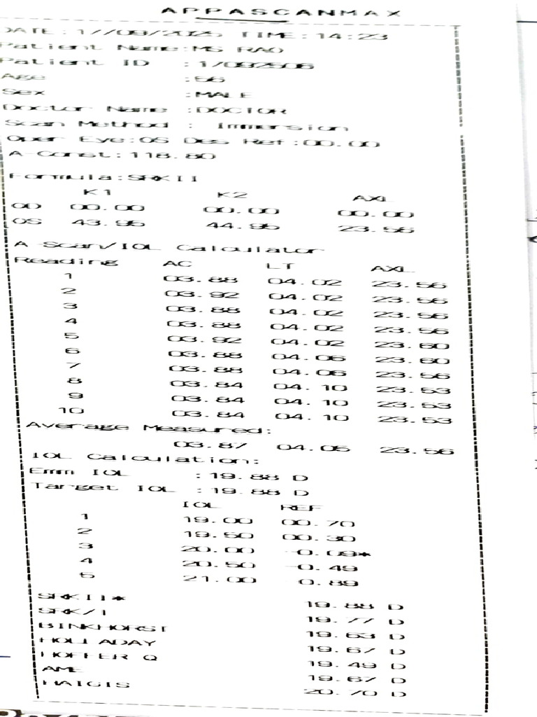 Patient Data Summary for Eye Hospital | PDF