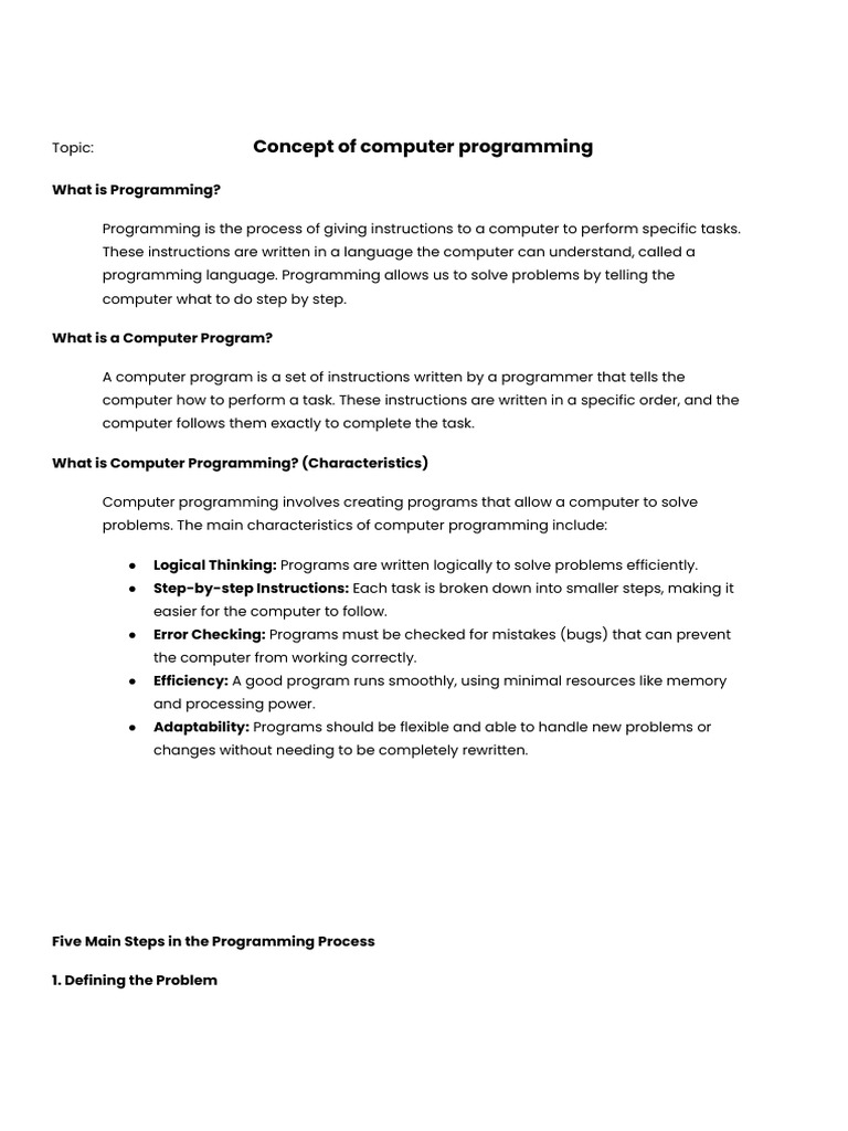 Understanding Computer Programming Basics | PDF | Computer Programming ...