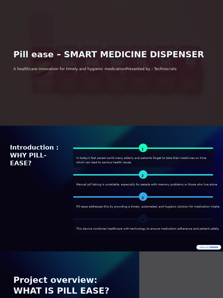 Pill Ease Smart Medicine Dispenser | PDF | Caregiver | Tablet (Pharmacy)