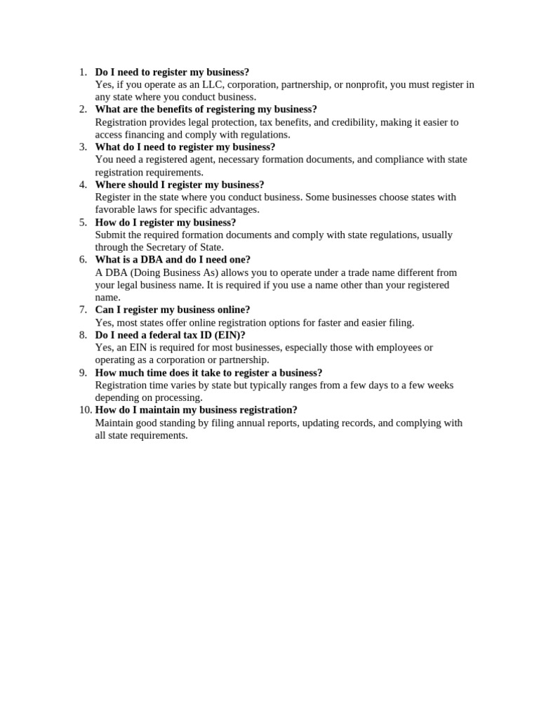 Business Registration Guide: Key Steps | PDF