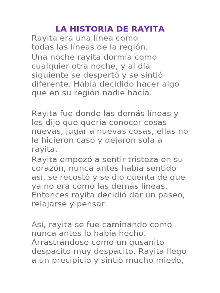 Rayita Era Una Línea | PDF