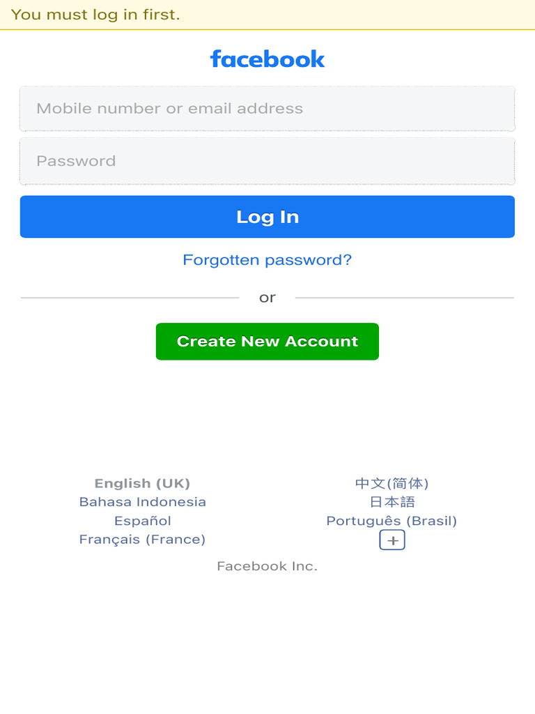 Log in To Facebook Facebook | PDF