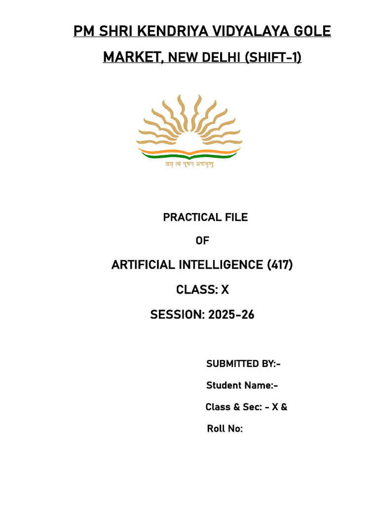 Class X Ai Practical File | PDF | Area | Number Theory