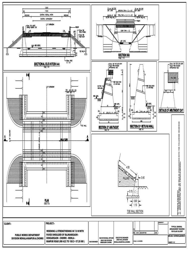 Slab Culvert Arrangement Drawing | PDF