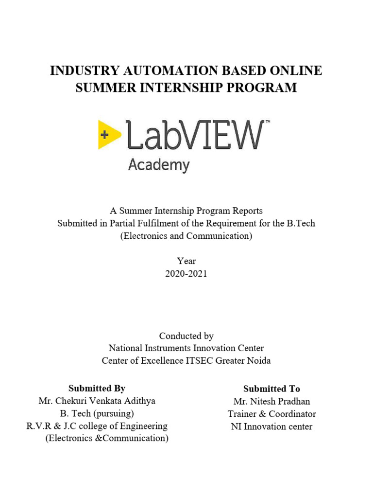 Online Summer Internship in Automation | PDF | Automation | Data Type