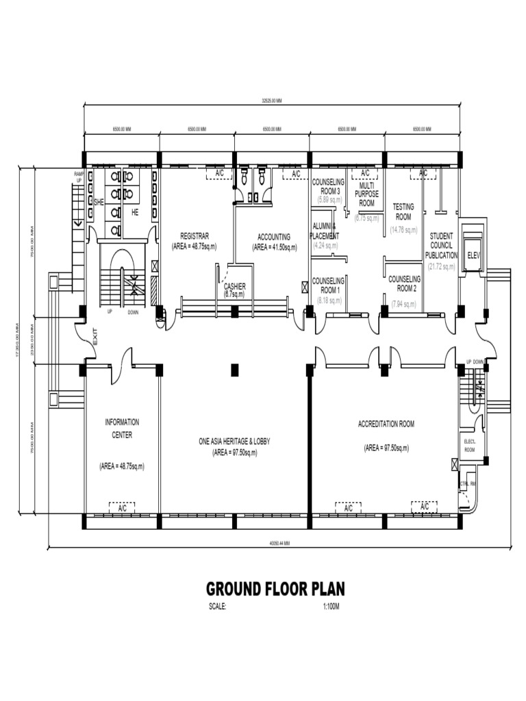 Ground Floor Plan with Room Details | PDF
