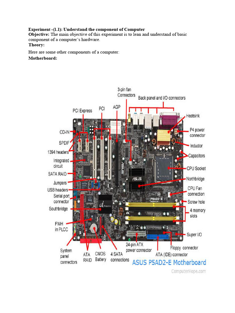 Computer Hardware Components Explained | PDF | Bios | Booting