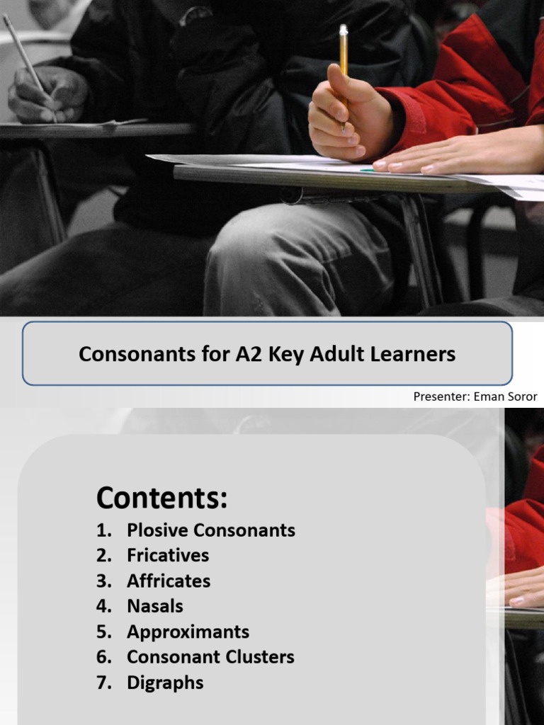 A2 Key Consonants for Adult Learners | PDF | Consonant | Linguistics