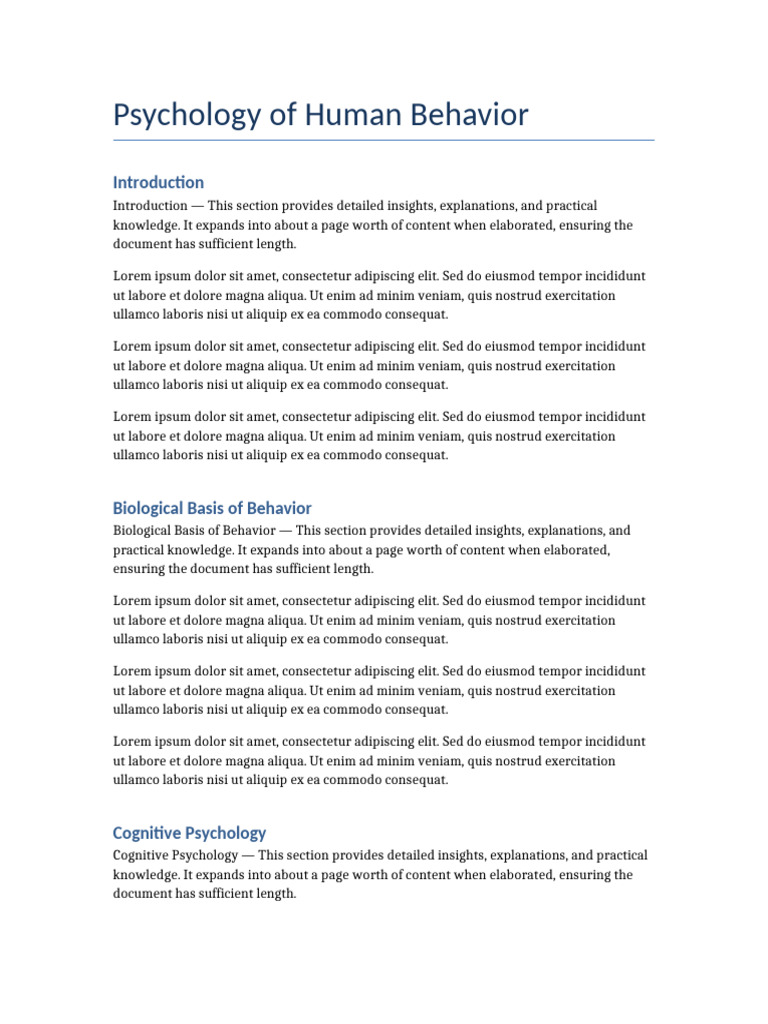 Psychology of Human Behavior | PDF