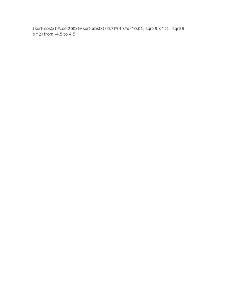Mathematical Function Analysis from -4.5 to 4.5 | PDF