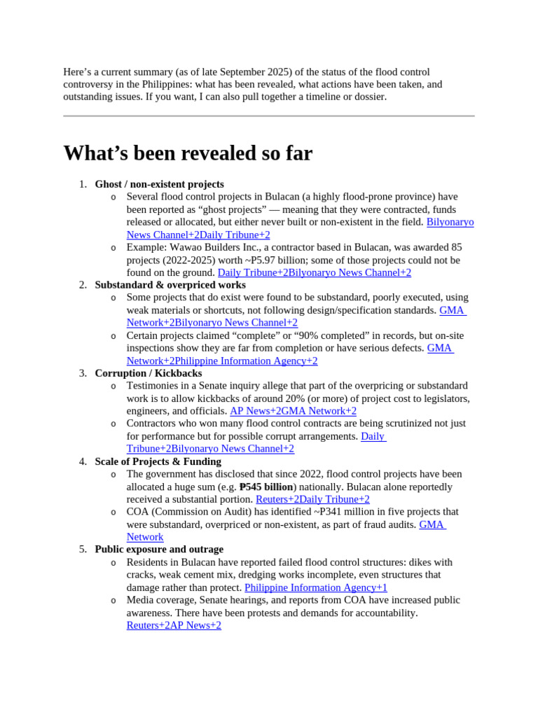 Flood Control Controversy in the Philippines | PDF | Government