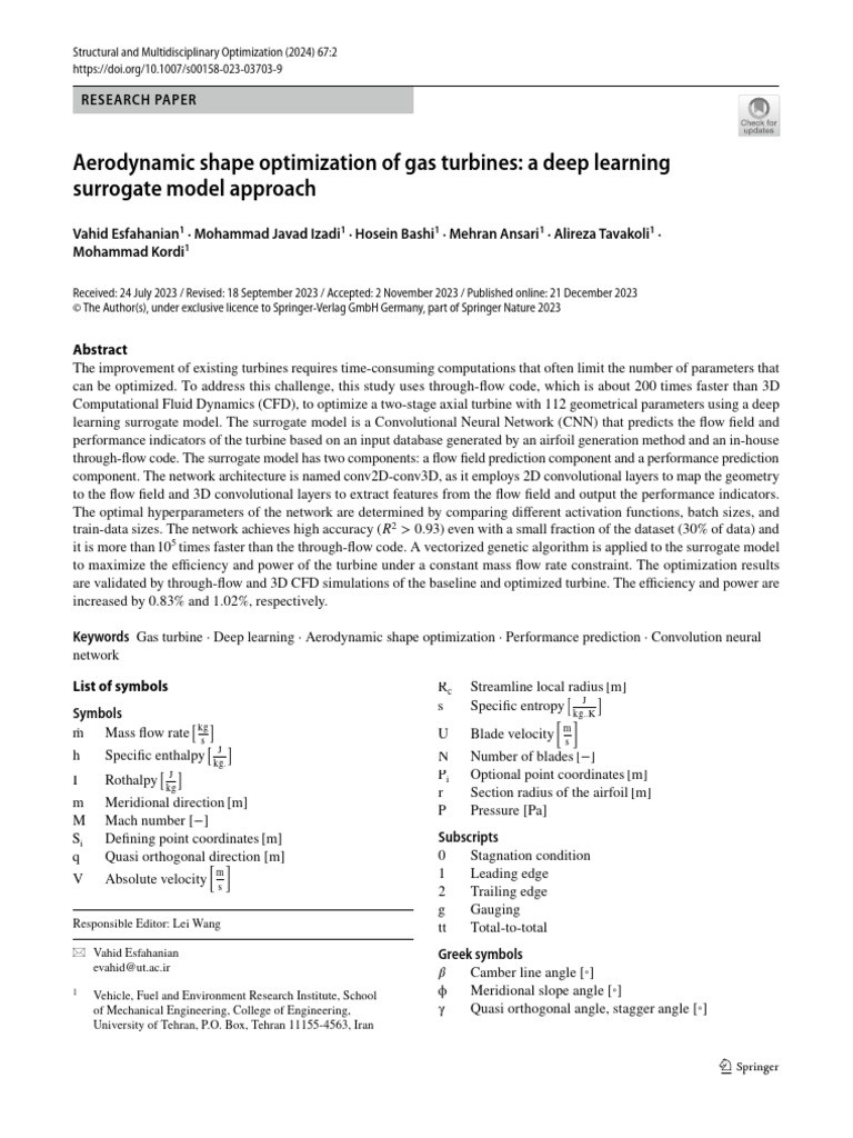 Aerodynamic Shape Optimization of Gas Turbines A Deep Learning ...